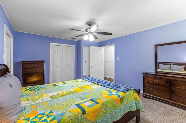 200 S Mimosa St, Paradise, TX 76073 - carpeted bedroom with a closet, ceiling fan, and baseboards