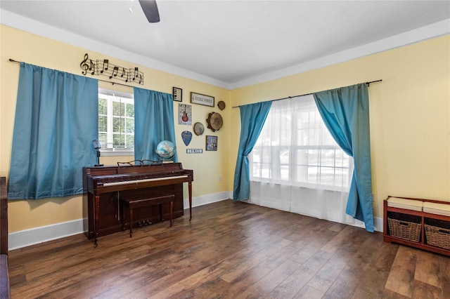 200 S Mimosa St, Paradise, TX 76073 - living area with a ceiling fan, wood finished floors, and baseboards