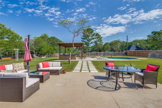 view of patio / terrace featuring an outdoor hangout area