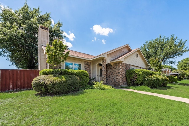 8525 Creekview Dr, Frisco, TX 75034 - ranch-style home with brick siding and a chimney