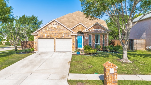 2401 Greenwich Dr, Carrollton, TX 75006 - traditional-style home with an attached garage, concrete driveway, and brick siding