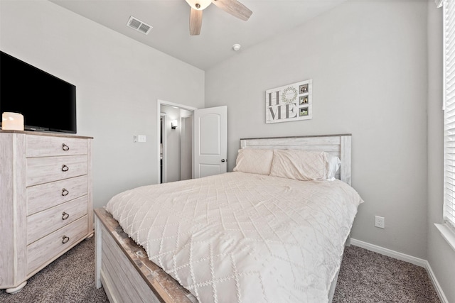 10116 Mickler Ln, Waco, TX 76708 - bedroom with dark colored carpet, baseboards, and ceiling fan