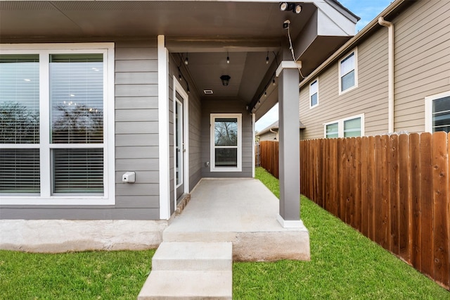 10116 Mickler Ln, Waco, TX 76708 - doorway to property featuring fence and a patio