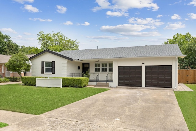 10834 Wyatt St, Dallas, TX 75218 - single story home featuring an attached garage, covered porch, concrete driveway, a shingled roof, and stucco siding