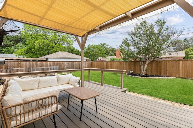 10834 Wyatt St, Dallas, TX 75218 - wooden terrace featuring an outdoor living space