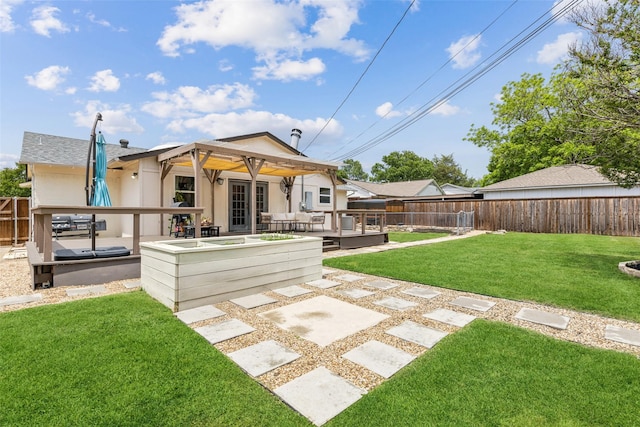 10834 Wyatt St, Dallas, TX 75218 - rear view of property with outdoor lounge area, a wooden deck, and stucco siding