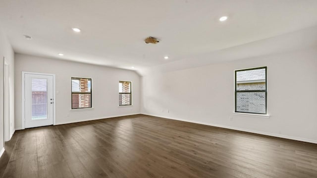 440 Drake Dr, Ferris, TX 75125 - spare room with dark wood-style flooring and recessed lighting