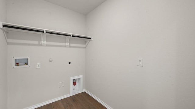 440 Drake Dr, Ferris, TX 75125 - laundry room with gas dryer hookup, electric dryer hookup, dark wood finished floors, and washer hookup