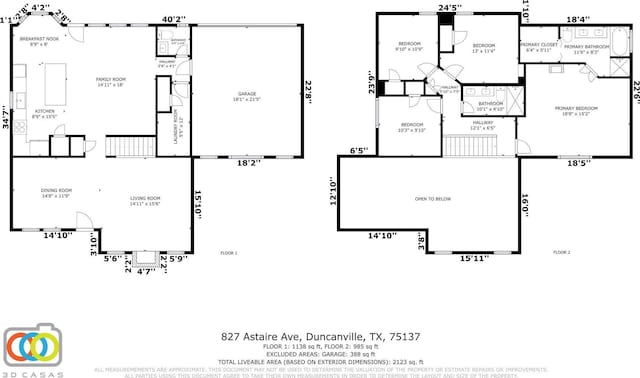 827 Astaire Ave, Duncanville, TX 75137 - property floor plan