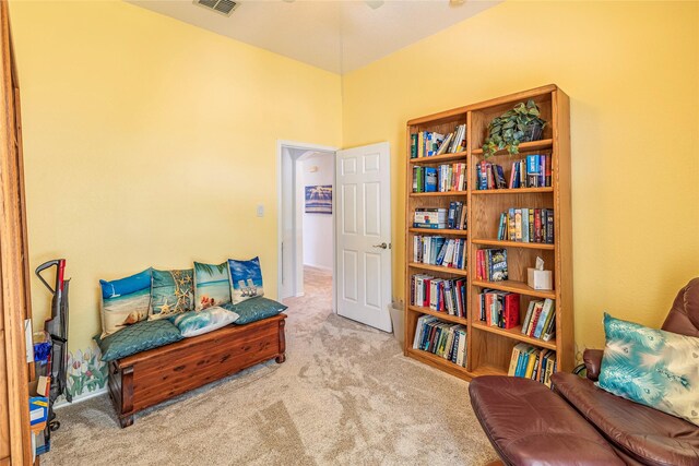 5929 Meadowcrest Ln, Sachse, TX 75048 - living area featuring carpet and a ceiling fan