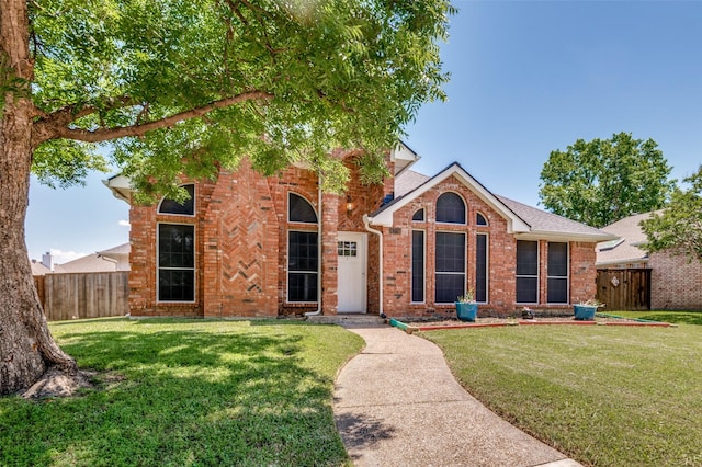 traditional home with brick siding
