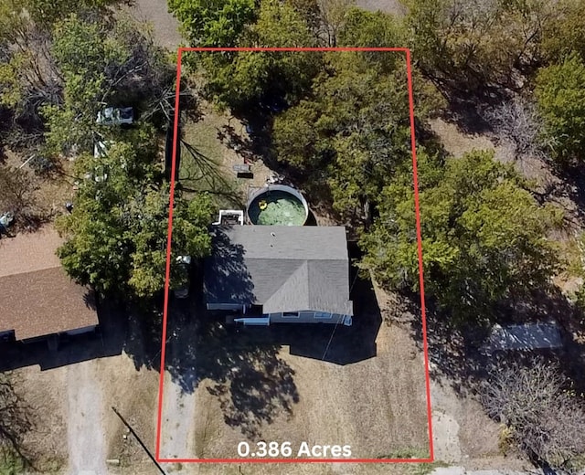 110 S Alma Ave, Kerens, TX 75144 - view from above of property with property boundaries highlighted