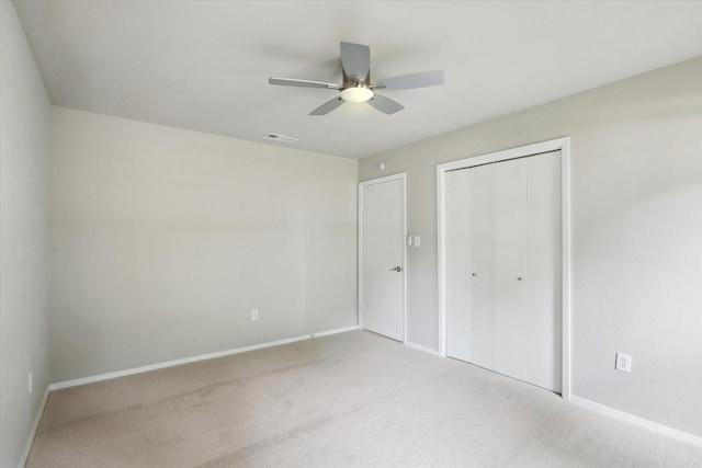404 Anita Ave, Keller, TX 76248 - unfurnished bedroom with light carpet, a closet, baseboards, and ceiling fan