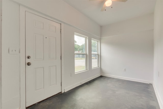 4423 Colonial Ave, Dallas, TX 75215 - entryway with a ceiling fan, concrete flooring, and baseboards