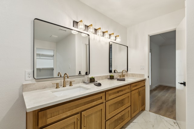 1000 Texas Trl, Keller, TX 76262 - full bath featuring double vanity and marble finish floors
