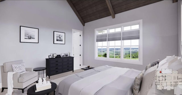 TBDSinclair Latigo Way, Weatherford, TX 76088 - bedroom featuring beam ceiling, wood ceiling, and high vaulted ceiling