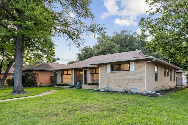 3351 Santa Teresa Ave, Dallas, TX 75228 - ranch-style home with brick siding and a front lawn
