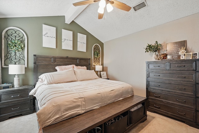 4602 Marlboro Dr, Abilene, TX 79606 - bedroom featuring light colored carpet, ceiling fan, and a textured ceiling
