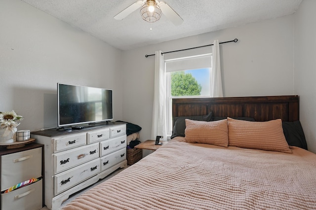 4602 Marlboro Dr, Abilene, TX 79606 - bedroom with a textured ceiling and a ceiling fan