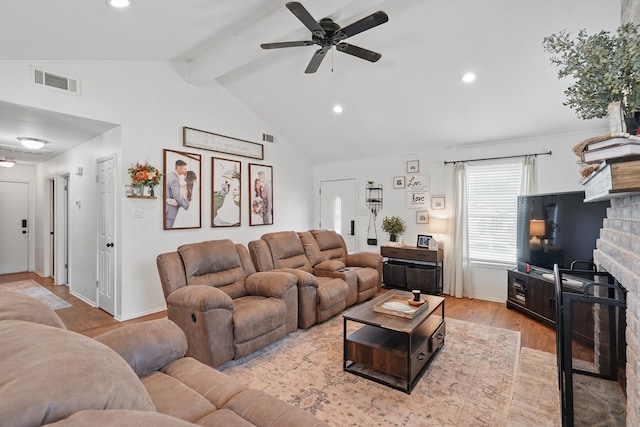 4602 Marlboro Dr, Abilene, TX 79606 - living area with a ceiling fan, wood finished floors, recessed lighting, baseboards, and a fireplace