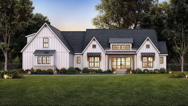 TBDSutton Bosal Lane, Weatherford, TX 76087 - view of front of house with a standing seam roof, board and batten siding, and a yard