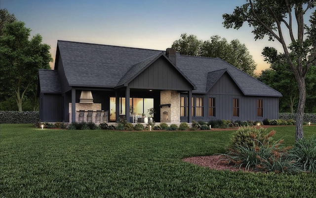 TBDSutton Bosal Lane, Weatherford, TX 76087 - view of front of house with roof with shingles, a front yard, and board and batten siding