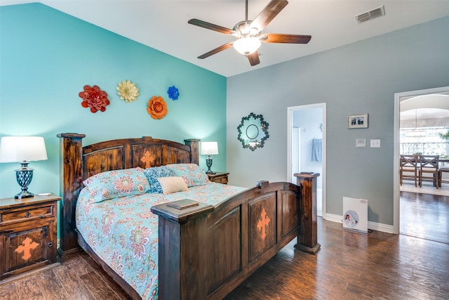 4002 Silver Lake Trl, Heartland, TX 75126 - bedroom with wood finished floors, baseboards, and ceiling fan