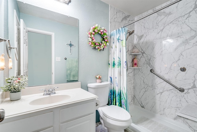 4002 Silver Lake Trl, Heartland, TX 75126 - full bath featuring a marble finish shower, toilet, and vanity