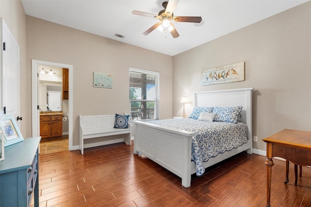 1527 Old Ranch Rd, China Spring, TX 76633 - bedroom with wood finished floors, a ceiling fan, and baseboards