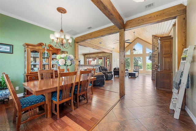 1527 Old Ranch Rd, China Spring, TX 76633 - dining area with baseboards, a chandelier, and ornamental molding