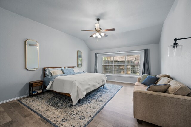 1200 Killian Dr, Mansfield, TX 76063 - bedroom featuring lofted ceiling, wood finished floors, ceiling fan, and baseboards