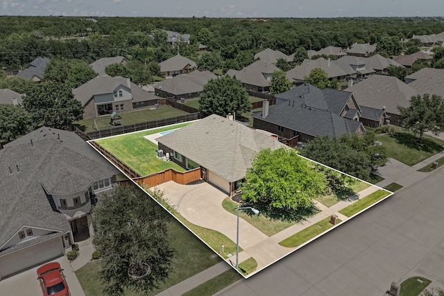 1200 Killian Dr, Mansfield, TX 76063 - aerial perspective of suburban area with property boundaries highlighted