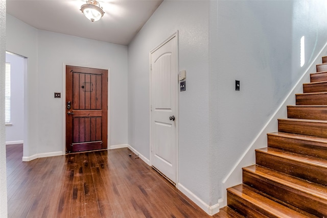 2007 Brazoria Dr, Forney, TX 75126 - foyer featuring stairs, wood-type flooring, and baseboards