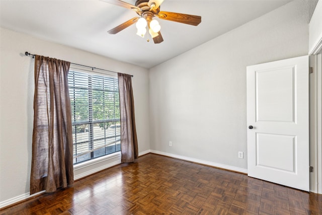 14333 Preston Rd Unit 1103, Dallas, TX 75254 - unfurnished room featuring baseboards, a ceiling fan, and lofted ceiling