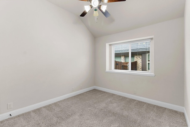 1105 Pigeon Hawk Dr, Little Elm, TX 75068 - carpeted empty room featuring ceiling fan, baseboards, and lofted ceiling