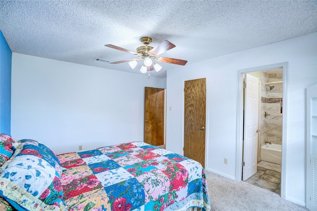 5808 Arbor Valley Dr, Arlington, TX 76016 - bedroom with carpet flooring, ceiling fan, a textured ceiling, and baseboards