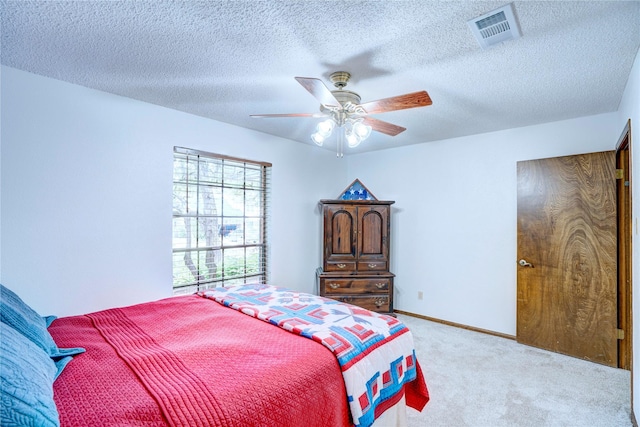 5808 Arbor Valley Dr, Arlington, TX 76016 - bedroom featuring carpet flooring, ceiling fan, baseboards, and a textured ceiling