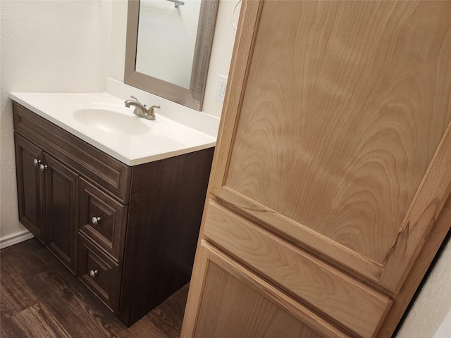2614 Santa Barbara Dr, Grand Prairie, TX 75052 - bathroom featuring vanity and wood finished floors