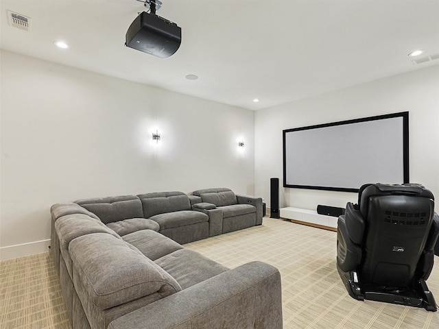 2015 Honey Ln, Celina, TX 75009 - home theater with recessed lighting, baseboards, and light colored carpet