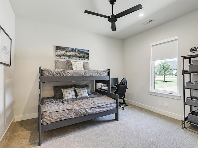2015 Honey Ln, Celina, TX 75009 - carpeted bedroom with baseboards, a ceiling fan, and recessed lighting