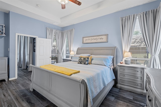 1701 Travis Ct, Allen, TX 75002 - bedroom featuring dark wood-style flooring and ceiling fan