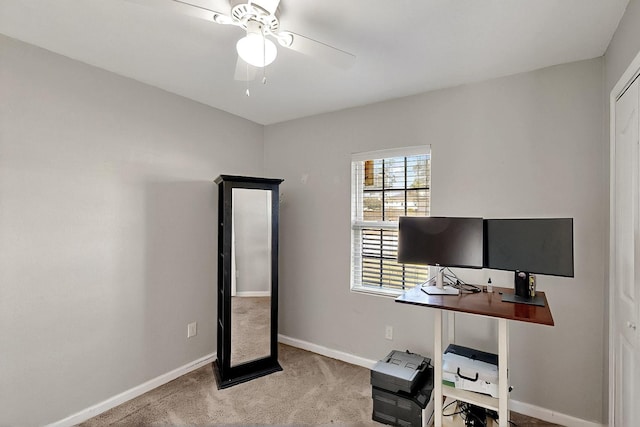 1508 E Dellis St, Kaufman, TX 75142 - unfurnished office featuring carpet, a ceiling fan, and baseboards