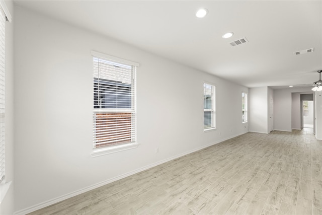 1705 Teton Riv, Blue Ridge, TX 75424 - empty room with recessed lighting, light wood-type flooring, ceiling fan, and baseboards