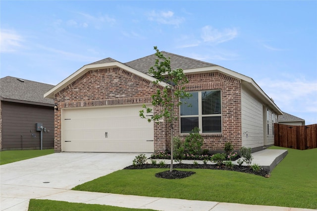 1705 Teton Riv, Blue Ridge, TX 75424 - view of front of home featuring brick siding, an attached garage, concrete driveway, and a shingled roof