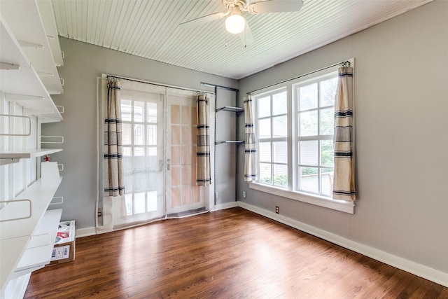5020 Junius St, Dallas, TX 75214 - empty room featuring wood finished floors and ceiling fan