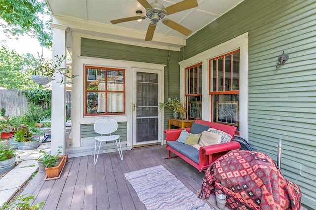 5020 Junius St, Dallas, TX 75214 - wooden terrace with a ceiling fan