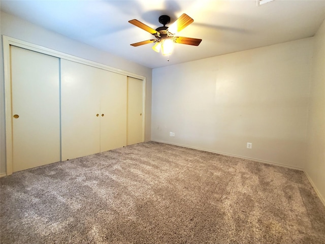 912 Chadwick Dr, Richardson, TX 75080 - unfurnished bedroom with carpet floors, a closet, and ceiling fan