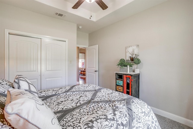 9001 Magnolia Vale Dr, Granbury, TX 76049 - bedroom featuring a closet, carpet flooring, baseboards, and ceiling fan