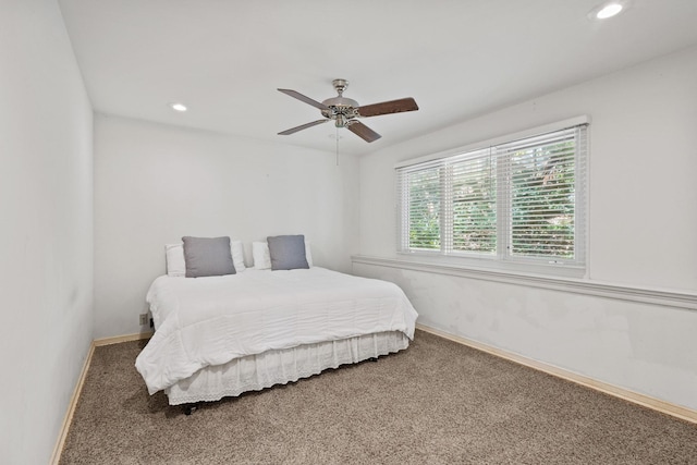 219 Ray Rd, Pottsboro, TX 75076 - carpeted bedroom with baseboards, recessed lighting, and ceiling fan
