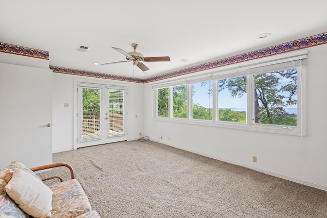 219 Ray Rd, Pottsboro, TX 75076 - unfurnished room with a ceiling fan, carpet floors, baseboards, and recessed lighting